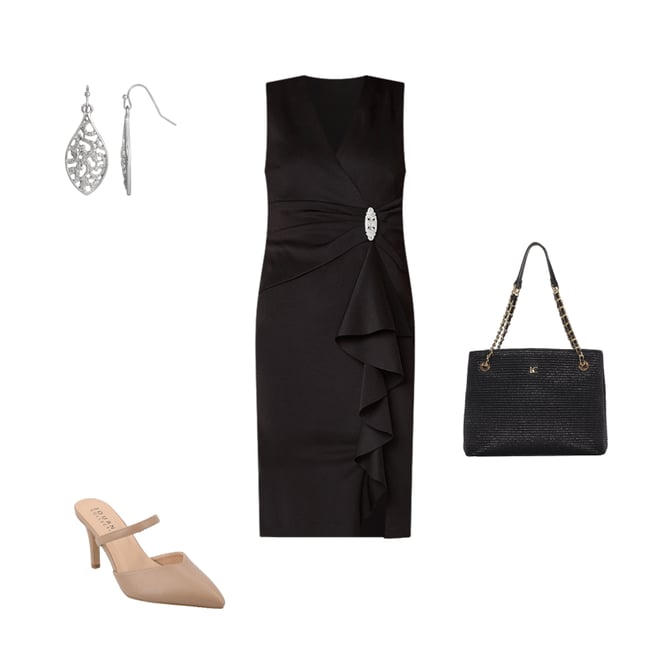 Jessica Howard Embellished Sleeveless Sheath Dress, Color: Black