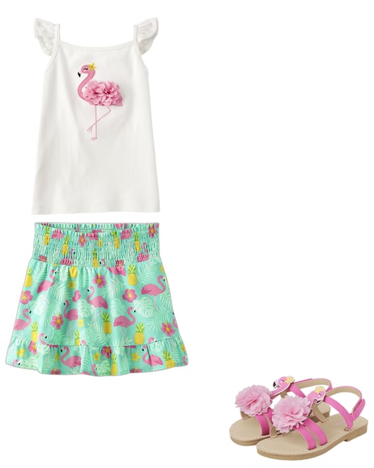 Girls Flamingo Sandals Seaside Palms PINK Gymboree CA