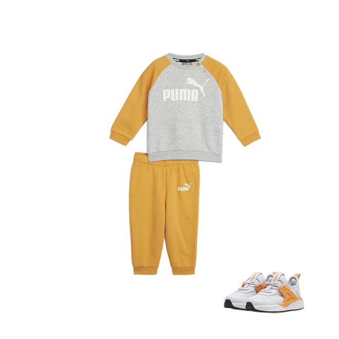 adidas Two-Piece Heather Long Sleeve Hooded Pullover & Elastic Waistband  Jogger Set - Grey, Kids' Training