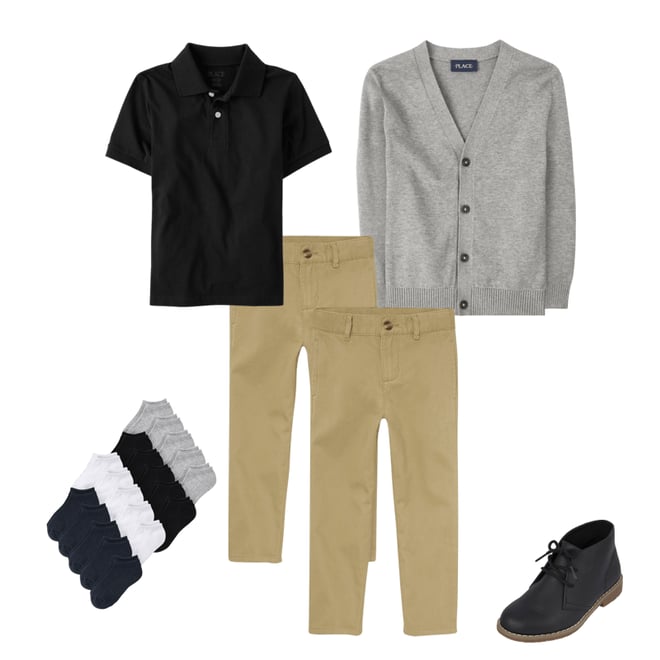 1st bundle featuring 4 items which compliment Boys Uniform Stretch Relaxed Straight Chino Pants 2-Pack