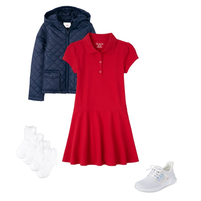 2nd bundle featuring 3 items which compliment Girls Uniform Pique Polo Dress