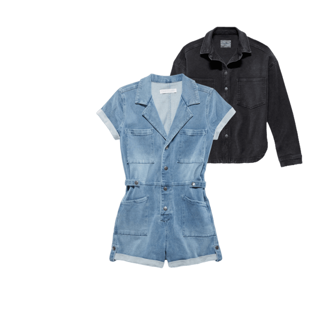 KITTENISH X F&A DANA UTILITY KNIT DENIM ROMPER – Flag & Anthem