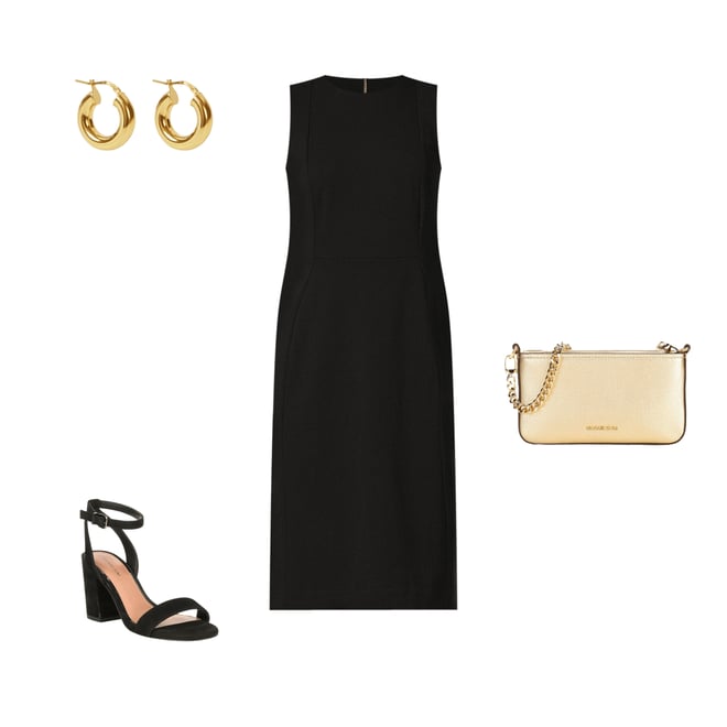 Calvin Klein Sleeveless Seam Front Scuba Crepe Crew Neck Sheath