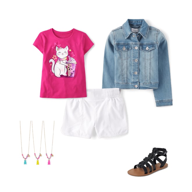  The Children's Place Girls Basic Denim Jacket,Azure Wash,XS  (4): Clothing, Shoes & Jewelry