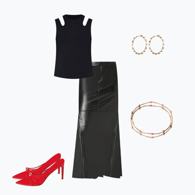 Faux Leather Mermaid Maxi Skirt