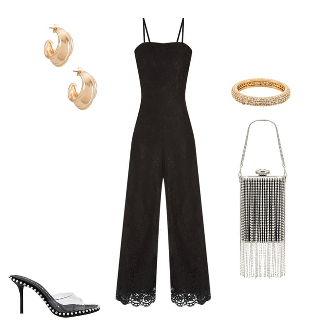 bardot sienna lace jumpsuit