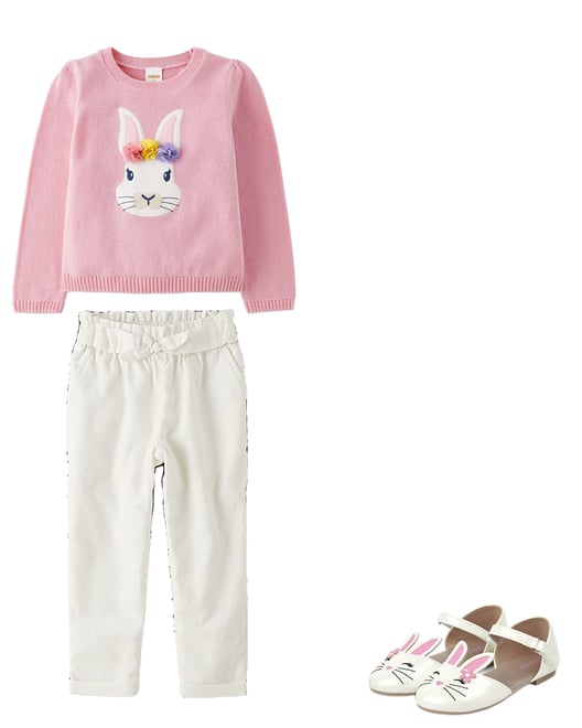 Girls Easter Bunny Leggings, Kids Yoga Pants, Footless Tights - ShopperBoard