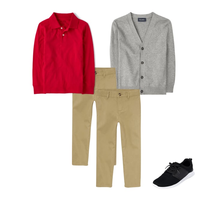 4th bundle featuring 3 items which compliment Boys Uniform Stretch Relaxed Straight Chino Pants 2-Pack