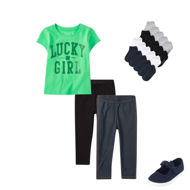 2nd bundle featuring 3 items which compliment Baby And Toddler Girls Matching Family Lucky Girl Graphic Tee