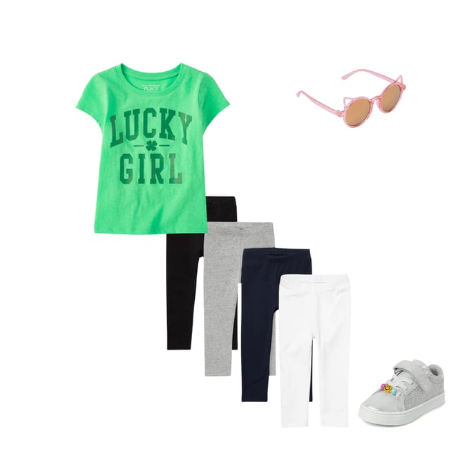3rd bundle featuring 3 items which compliment Baby And Toddler Girls Matching Family Lucky Girl Graphic Tee