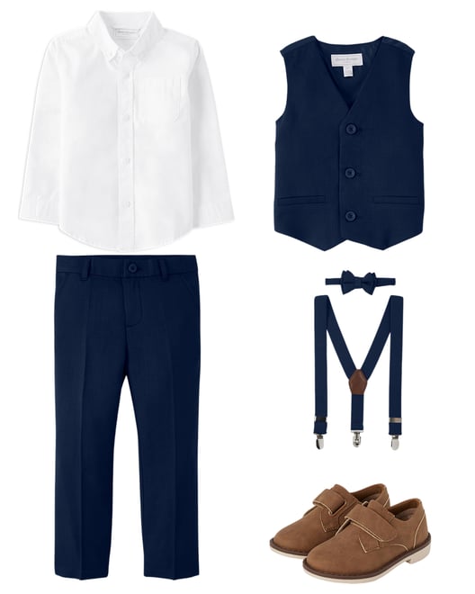 3rd bundle featuring 4 items which compliment Boys Bow Tie And Suspenders Set