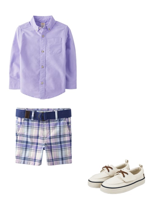 Boys Long Sleeve Oxford Button Up Shirt - Lovely Lavender