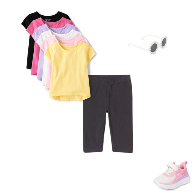 2nd bundle featuring 3 items which compliment Toddler Girls High Low Tee Shirt 6-Pack