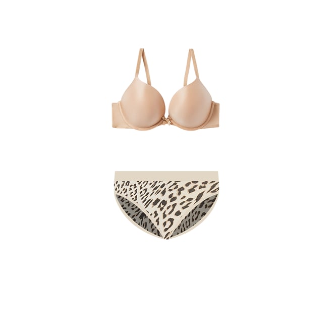Buy Leopard Print/Pink Push-Up Triple Boost Microfibre Smoothing T