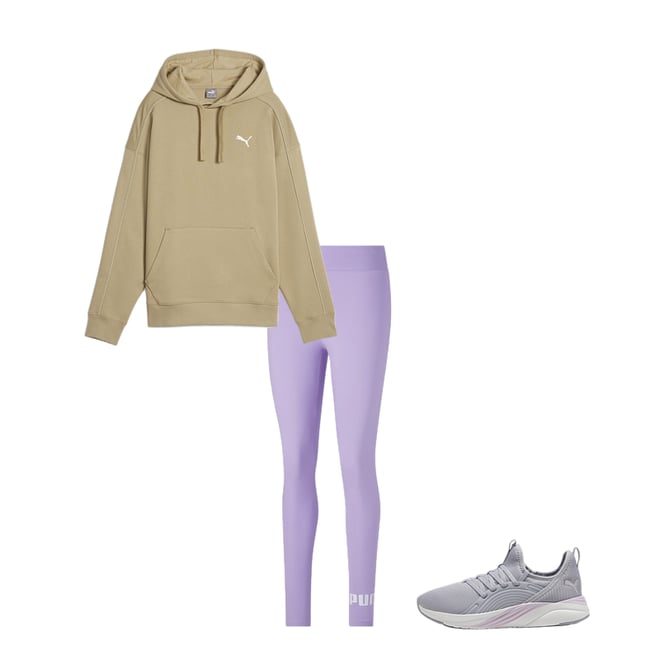 Puma Logo Lavender Athletic Training Compression Leggings Women Size S -  beyond exchange