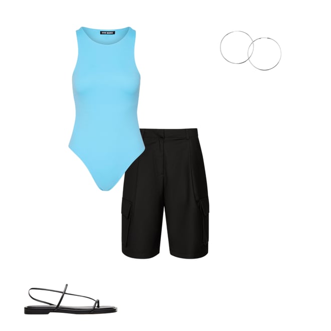NICO Bodysuit Blue  Women's Contour Stretch Bodysuit – Steve Madden