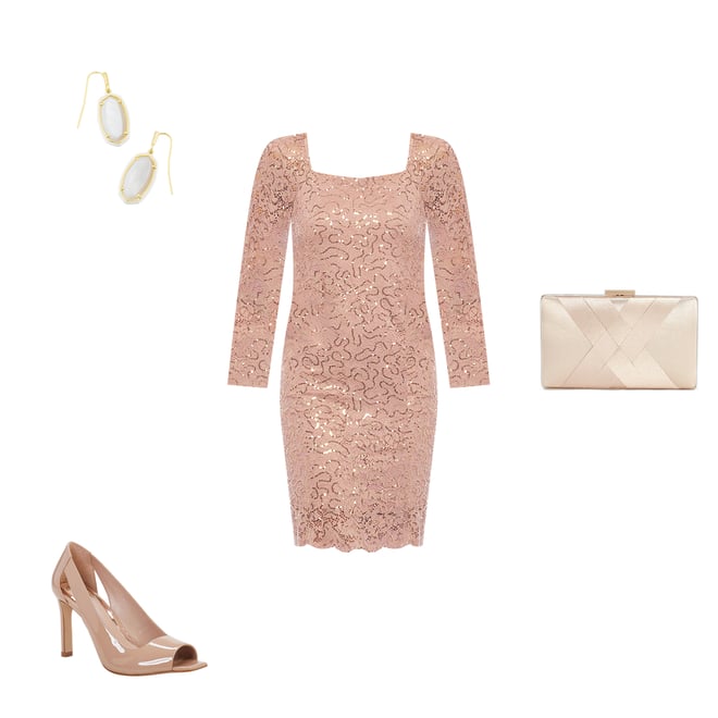 Marina sequin outlet lace sheath dress