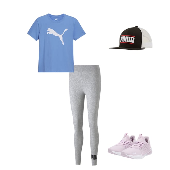 PUMA Leggings Essentials+ con logotipo para mujer (disponibles en tallas  grandes), Rosado