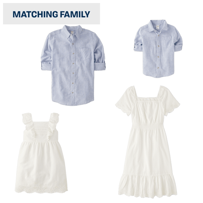 Boys Dad And Me Striped Button Up Shirt - Linen