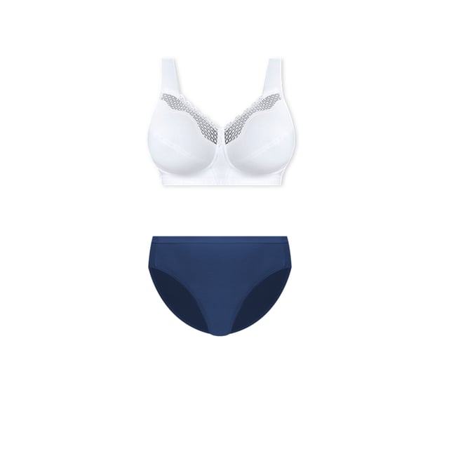 EXQUISITE FORM 5100535 Fully Cotton Soft Cup Wireless Full-Coverage Bra  with Back Closure & Lace, Damask, 36B : : Office Products