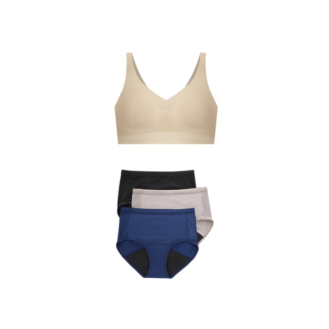 Hanes Women's Fresh & Dry Light Period 3-Pack Brief Underwear