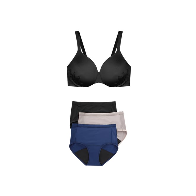 Hanes Women's Brief 3-Pack Fresh & Dry Leak Protection Liner Underwear  Assorted