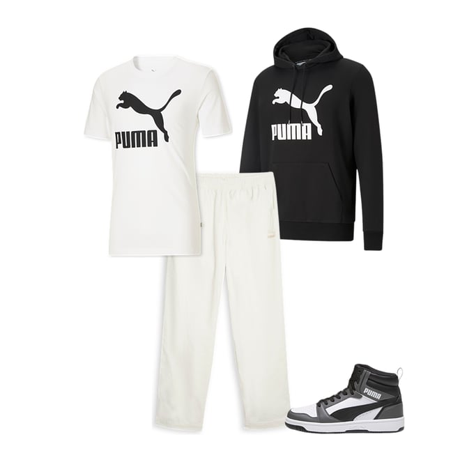 PUMA Men's Classics T7 Logo Crew Sweatshirt French Terry, F Black, S :  : Clothing, Shoes & Accessories