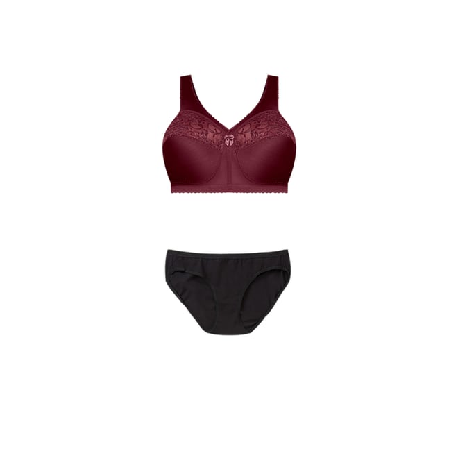 1000 MagicLift Full Figure Support Wireless Soft Cup Bra - Burgundy –  Purple Cactus Lingerie