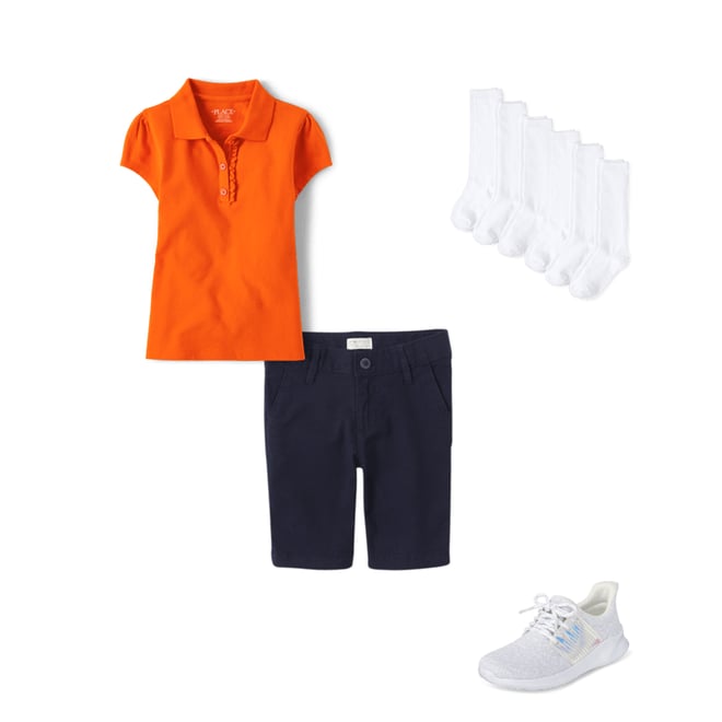 1st bundle featuring 3 items which compliment Girls Uniform Ruffle Pique Polo
