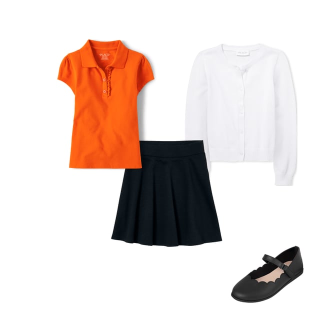 6th bundle featuring 3 items which compliment Girls Uniform Ruffle Pique Polo