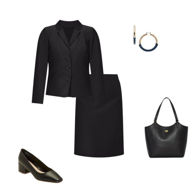 Le Suit 2-pc. Knee Length Skirt Suit, Color: Black - JCPenney