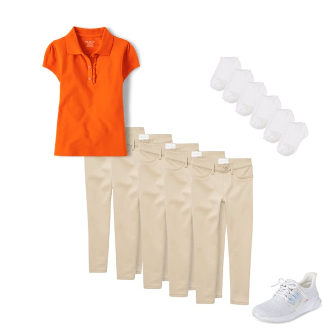 2nd bundle featuring 3 items which compliment Girls Uniform Ruffle Pique Polo