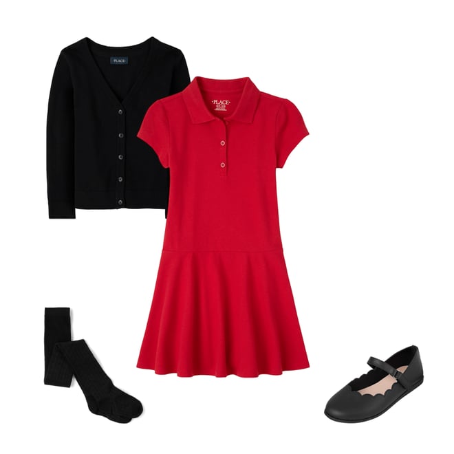 1st bundle featuring 3 items which compliment Girls Uniform Pique Polo Dress