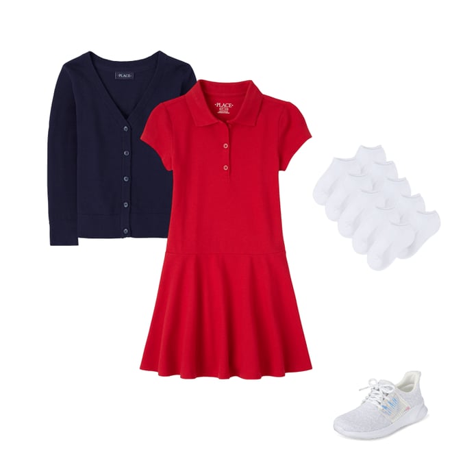 3rd bundle featuring 3 items which compliment Girls Uniform Pique Polo Dress