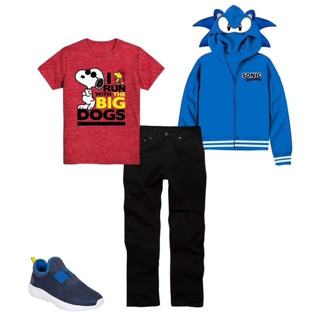 Little & Big Boys Sonic the Hedgehog Fleece Zipper Hoodie, Color: Blue -  JCPenney