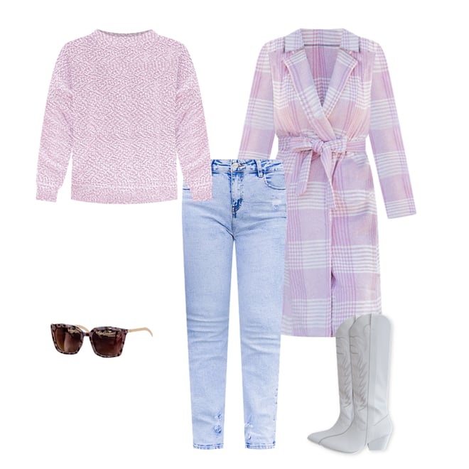 Maybe One Day Soon Pink Belted Plaid Coat – Pink Lily