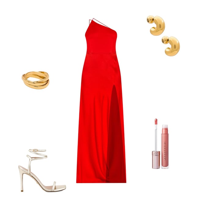 SAU LEE Hailey Dress in Cherry Red REVOLVE