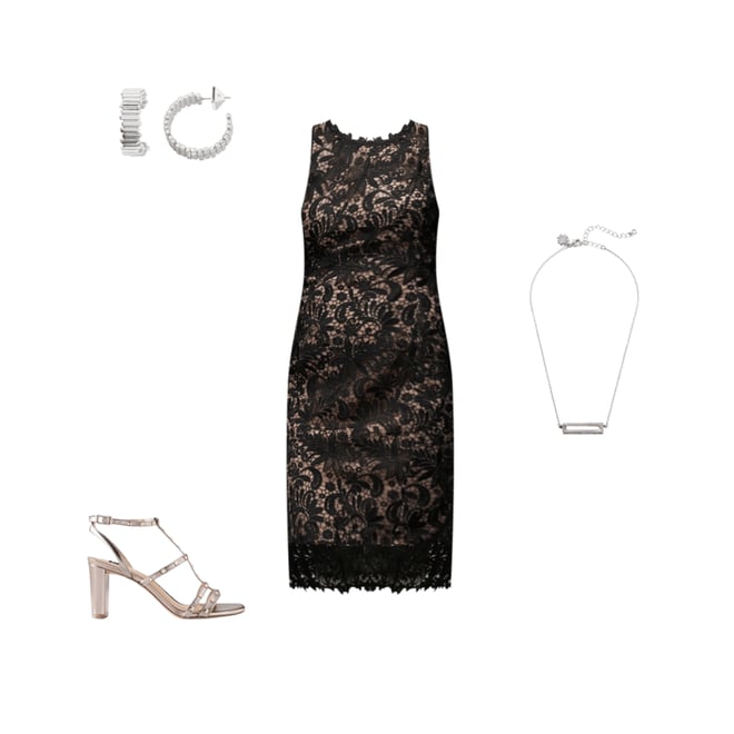 Black lace dress outlet accessories