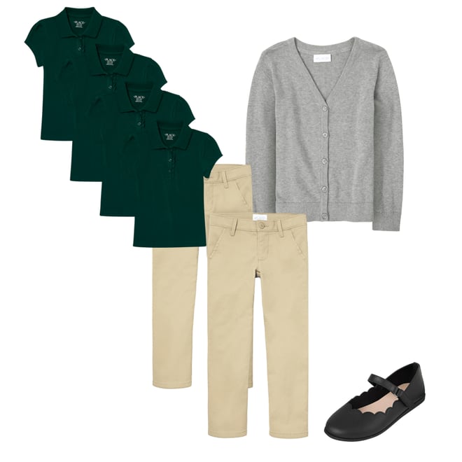 2nd bundle featuring 3 items which compliment Girls Uniform Stretch Skinny Chino Pants 2-Pack