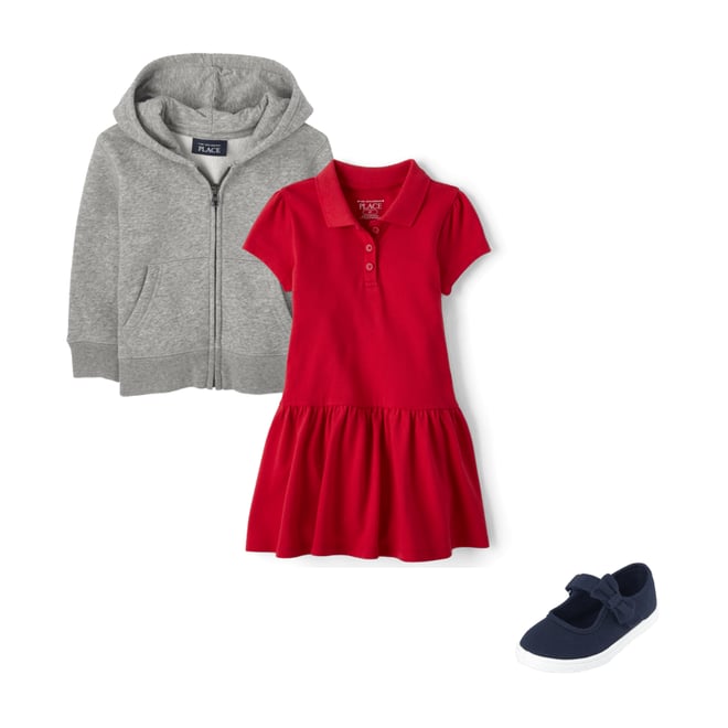 3rd bundle featuring 2 items which compliment Toddler Girls Uniform Pique Polo Dress