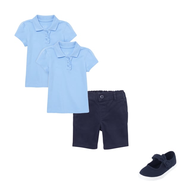 1st bundle featuring 2 items which compliment Toddler Girls Uniform Stretch Chino Shorts