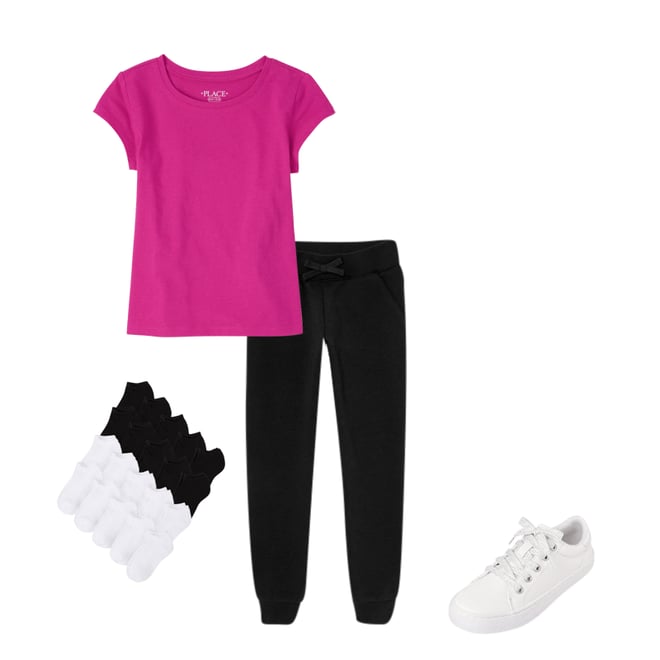 Girls Uniform Active French Terry Knit Jogger Pants