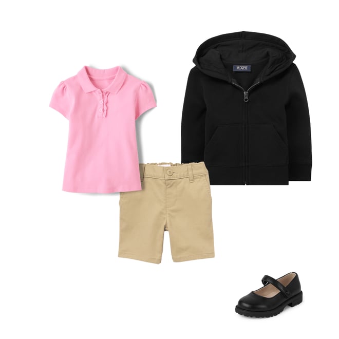 5th bundle featuring 3 items which compliment Toddler Girls Uniform Stretch Chino Shorts