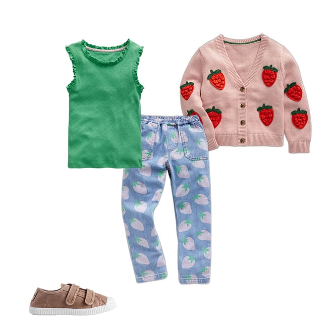 Denim Pull-on Jean - Denim Strawberries