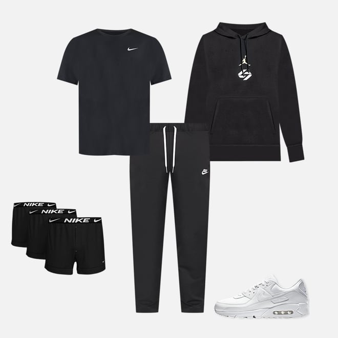 Nike Club Woven Tapered Leg Men's Pants Black White