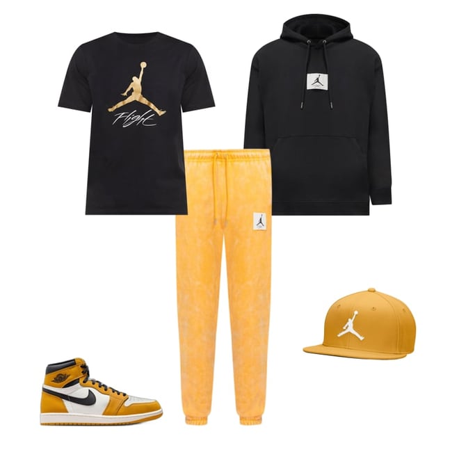 black and yellow jordan sweatsuit