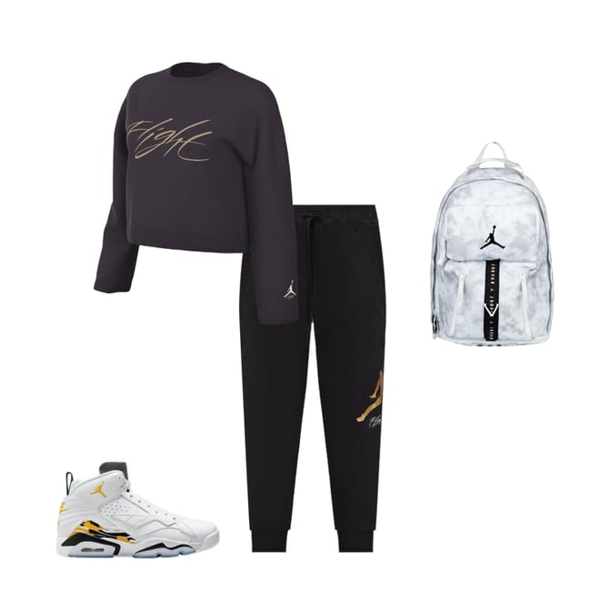 white and gold jordan sweatsuit