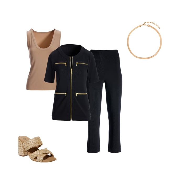 Beyond Travel Cropped Chic Coordinates Jet Black