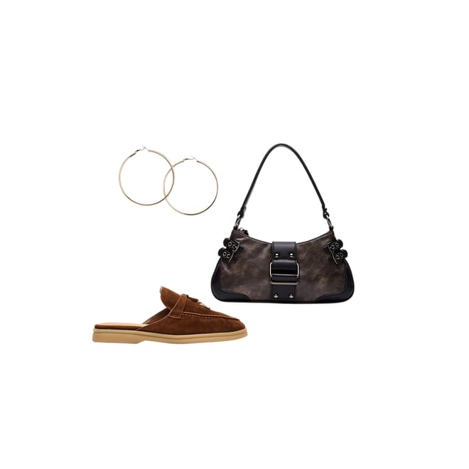 NICO BAG Brown Distressed Shoulder Bag | Women's Handbags – Steve