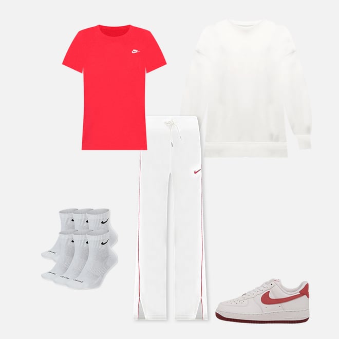 Bas de jogging Nike Sportswear Club Fleece Mid-Rise Rouge pour Femme